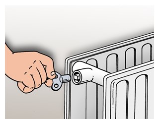 schéma d'explciation sur radiateur de la clé à purger benkiser