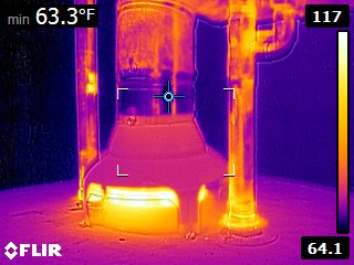 imagerie thermique sur chaudière de la caméra thermique flir e8