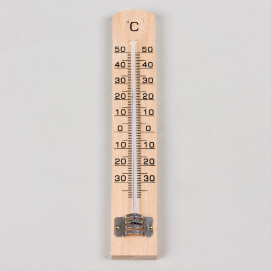 vue de face du thermomètre en bois ecogam
