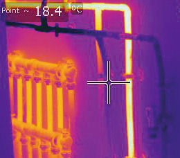 camera thermique - defaut d'isolation des canalisations