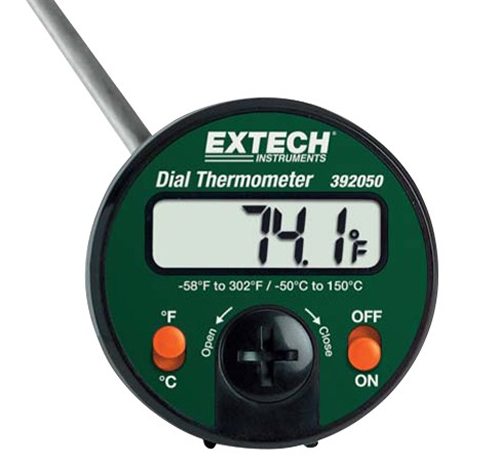 Thermomètre d'insertion Extech 392050 avec indication de température et celsius